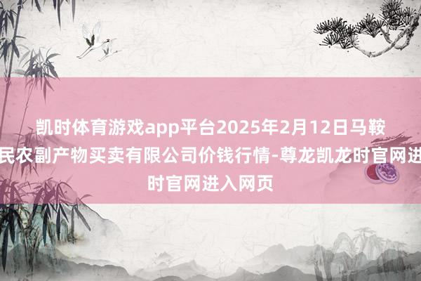 凯时体育游戏app平台2025年2月12日马鞍山市安民农副产物买卖有限公司价钱行情-尊龙凯龙时官网进入网页