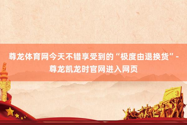 尊龙体育网今天不错享受到的“极度由退换货”-尊龙凯龙时官网进入网页