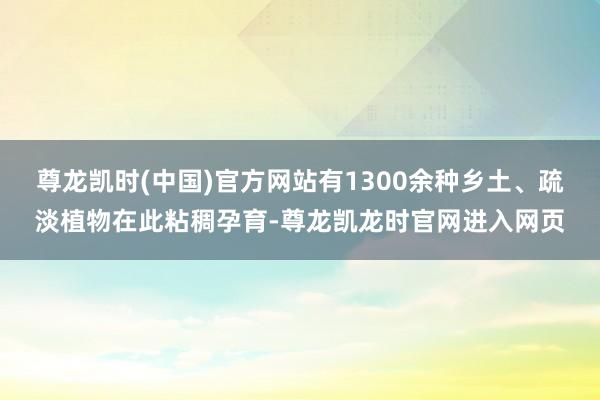 尊龙凯时(中国)官方网站有1300余种乡土、疏淡植物在此粘稠孕育-尊龙凯龙时官网进入网页