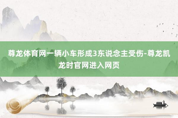 尊龙体育网一辆小车形成3东说念主受伤-尊龙凯龙时官网进入网页