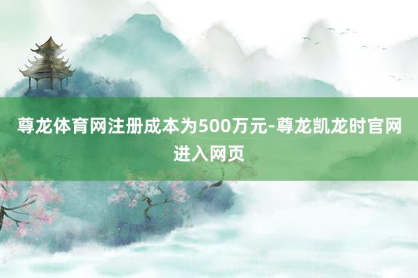 尊龙体育网注册成本为500万元-尊龙凯龙时官网进入网页